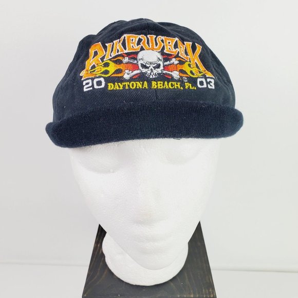 Vtg 2003 CSI Bullet Proof Bike Week Daytona Beach Florida Hook Loop Skull Cap - Picture 1 of 9